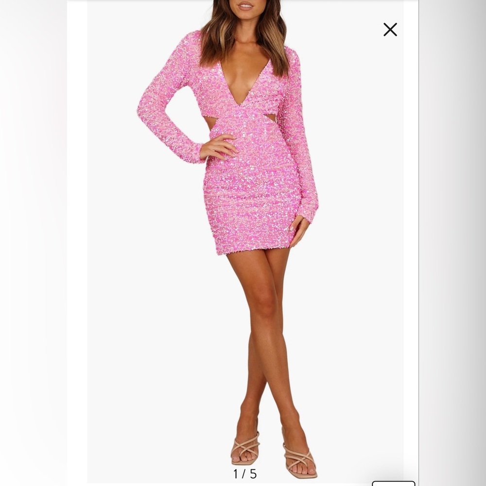 Petal & Pup Pink Sequin Mini Dress NWT